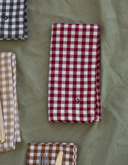 Set of 2 Red Gingham Napkins