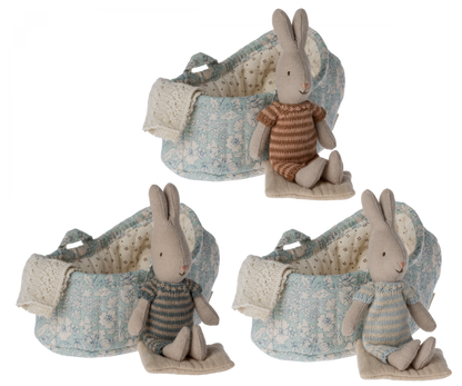 Rabbit in Carrycot-Pale Blue