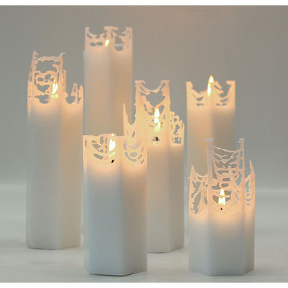 White Spider Web Candles