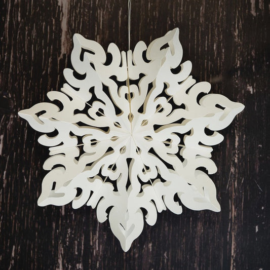 Pavo White Paper Snowflake Wall Decoration - 30cm