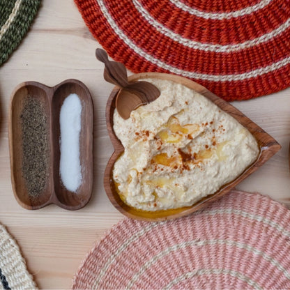 Olive Wood Small Spoon with Decorative Handle