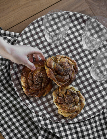 Brown Gingham Tray