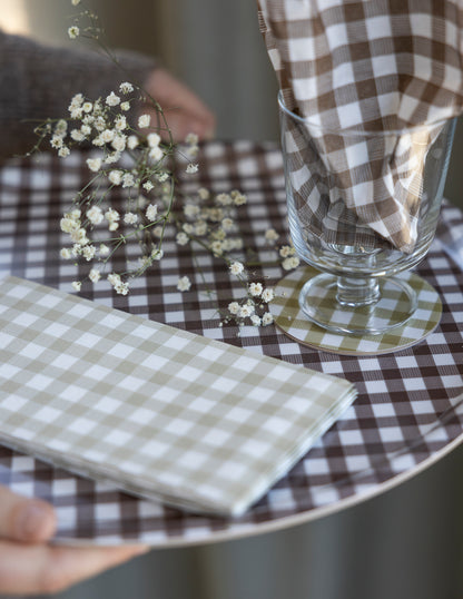 Brown Gingham Tray