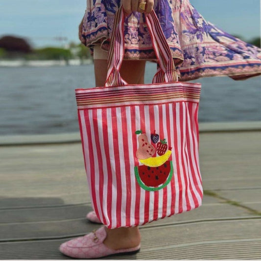 Recycled Plastic Red Fruits Shopper