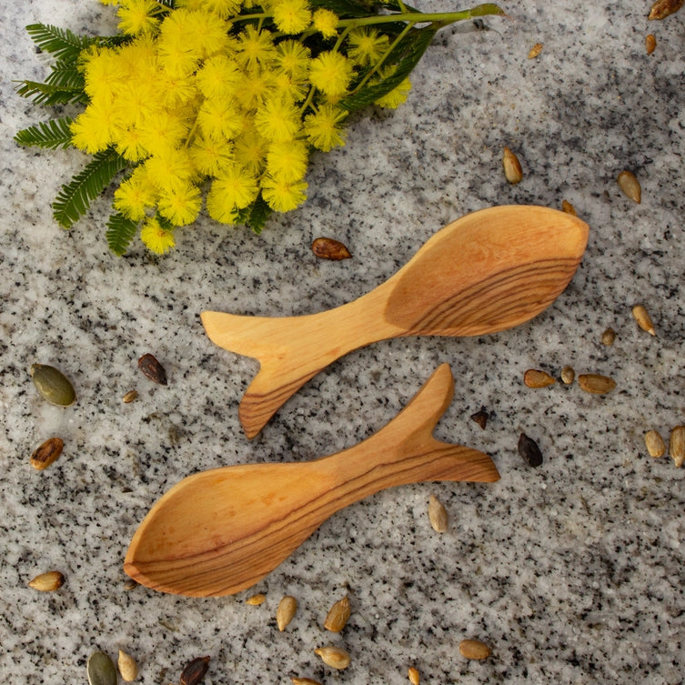 Olive Wood Fish Spoon -Large