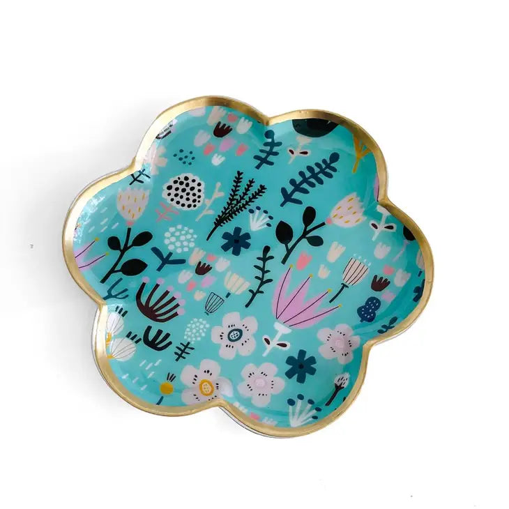 Scattered Flower Tray-Blue