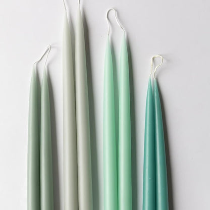 Pair of Mint Hand dipped Taper candle / Long