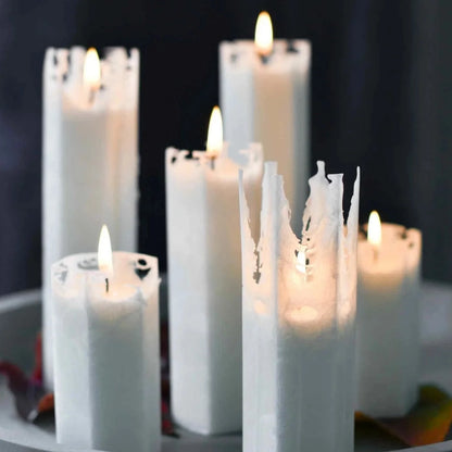 White Spider Web Candles