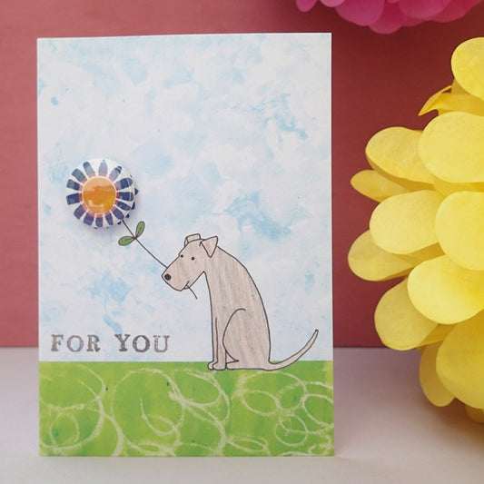 For You Dog - Greeting Card with Badge