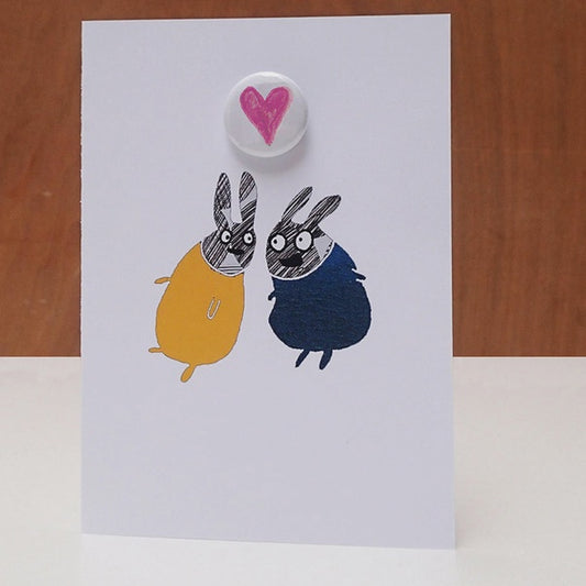 Greeting Card with Badge - Filberts Heart