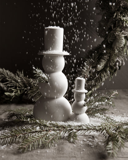 Matt White Ceramic Snowman /  Small