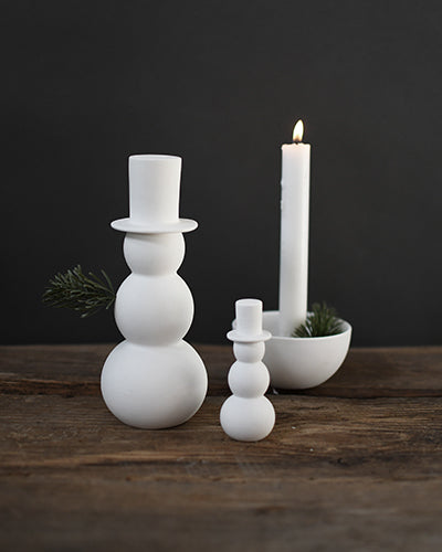 Matt White Ceramic Snowman / Large