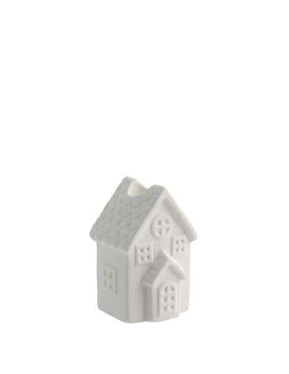 Matt White Ceramic House Candleholder