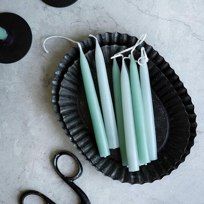 Pair of Mint Hand dipped Taper candle / Long