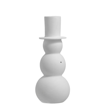 Matt White Ceramic Snowman / Large