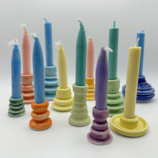 Teeny Tiny Hand Thrown Candle Sticks