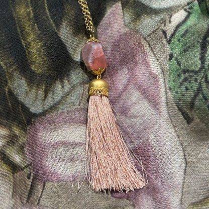 Soft Pink Silk Tassel Jewellery