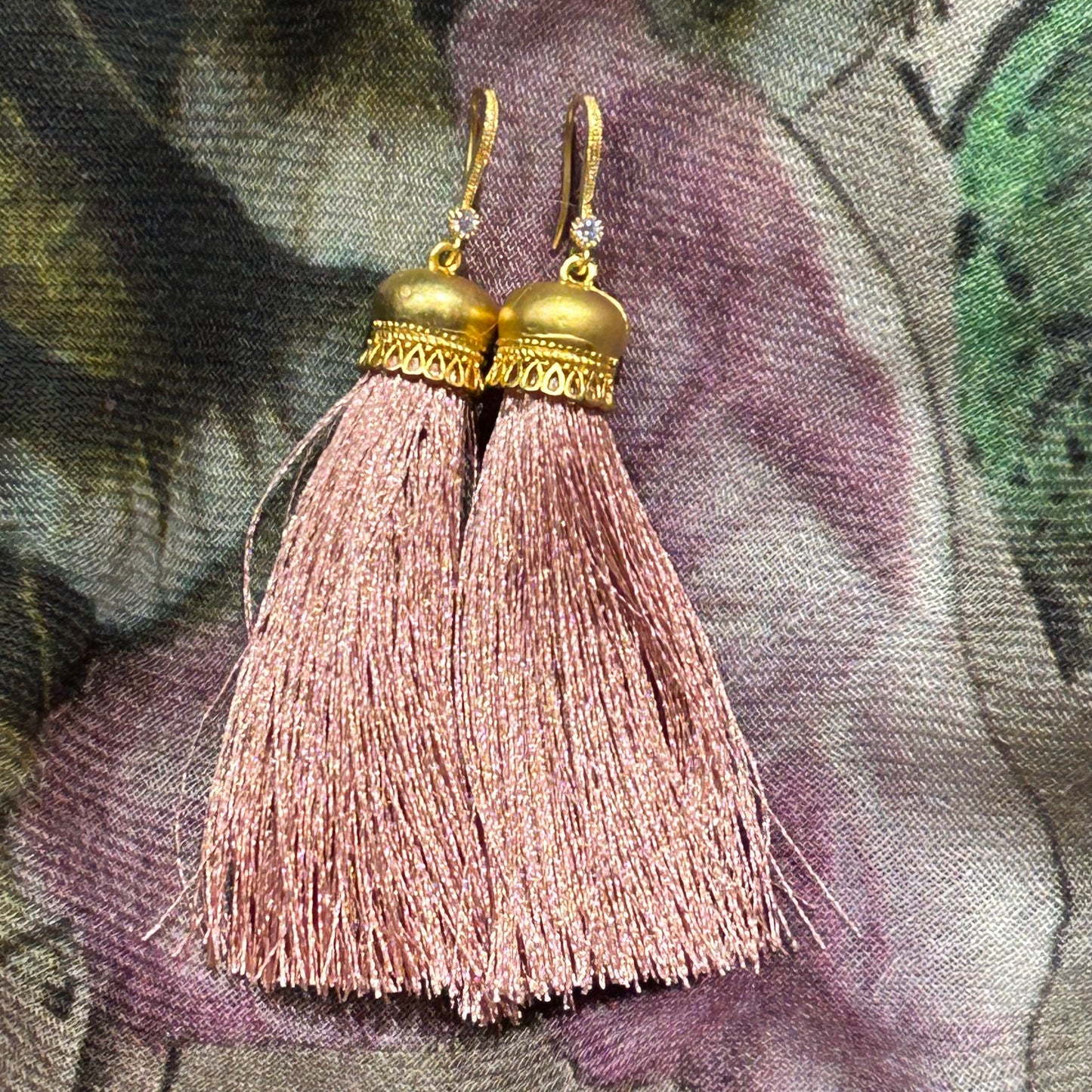 Soft Pink Silk Tassel Jewellery