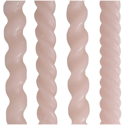 Box of 4 Dinner Candle Spiral Pink