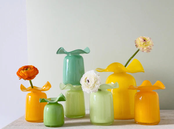 Ruffle Bud Vase-Yellow