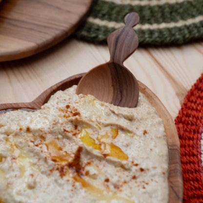 Olive Wood Small Spoon with Decorative Handle