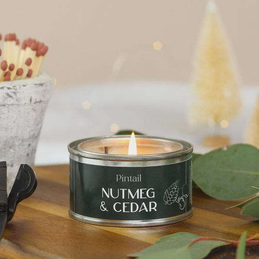 Nutmeg & Cedar Paint Pot Candle