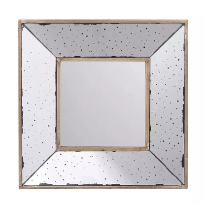 Square Vintage Style Glass Frame Mirror