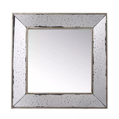 Square Vintage Style Glass Frame Mirror