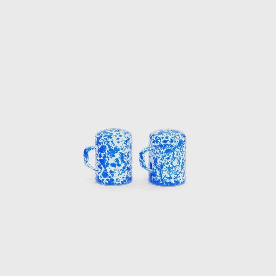 Blue Splatter Enamelware Salt & Pepper Shaker