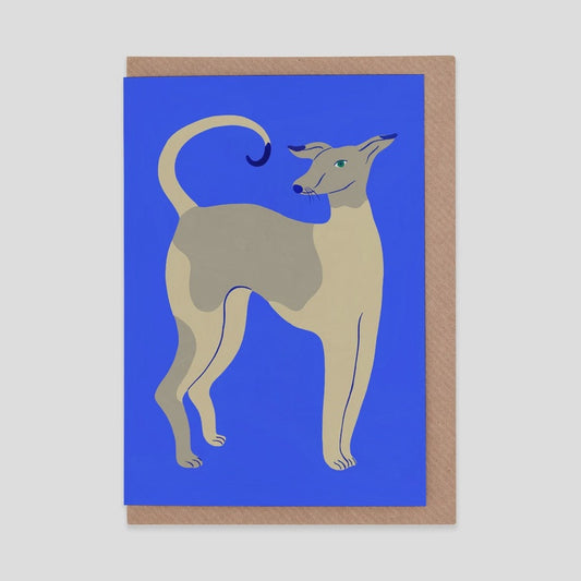 Young Dog On Blue Greetings Card