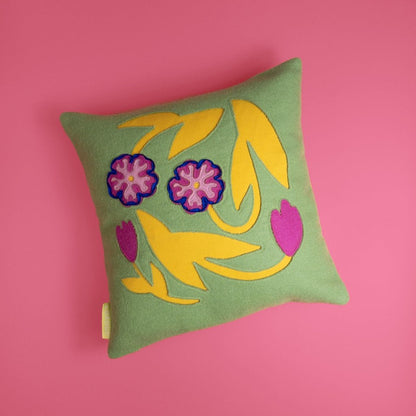 Bunch of Flowers Cushion - Green