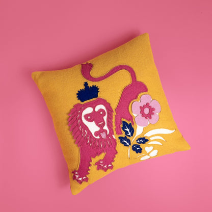 Coronation Cushion -The lion -Gold