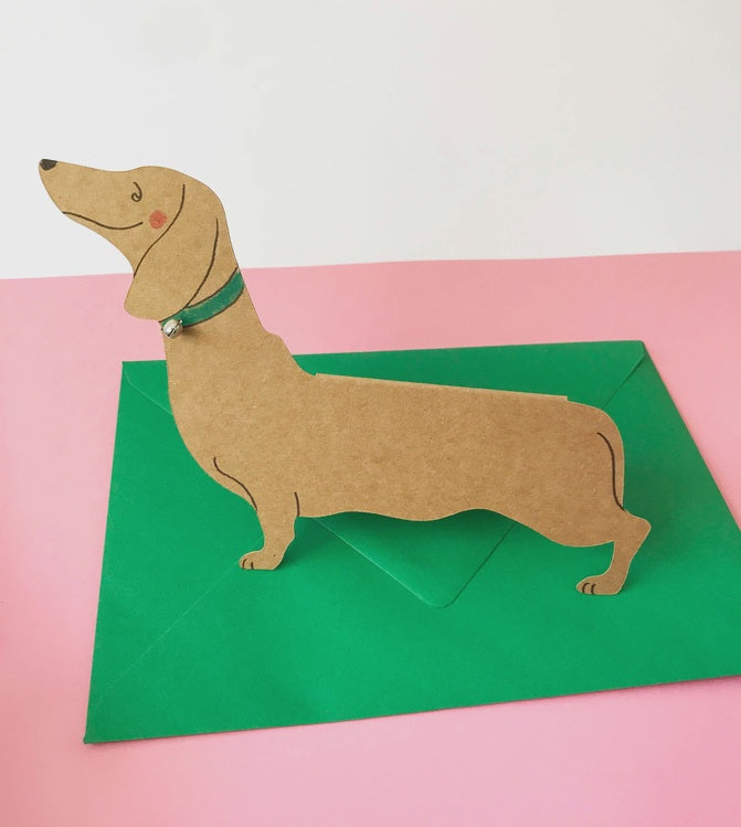 Standing Dachshund Shaped Greeting Card